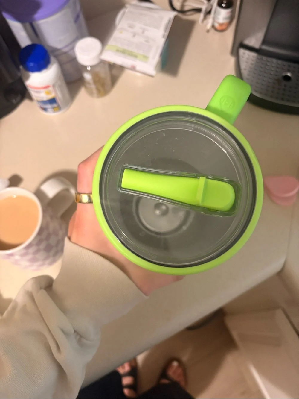 HydroJug Green Checkered Travel Mug - Lime Green 40oz